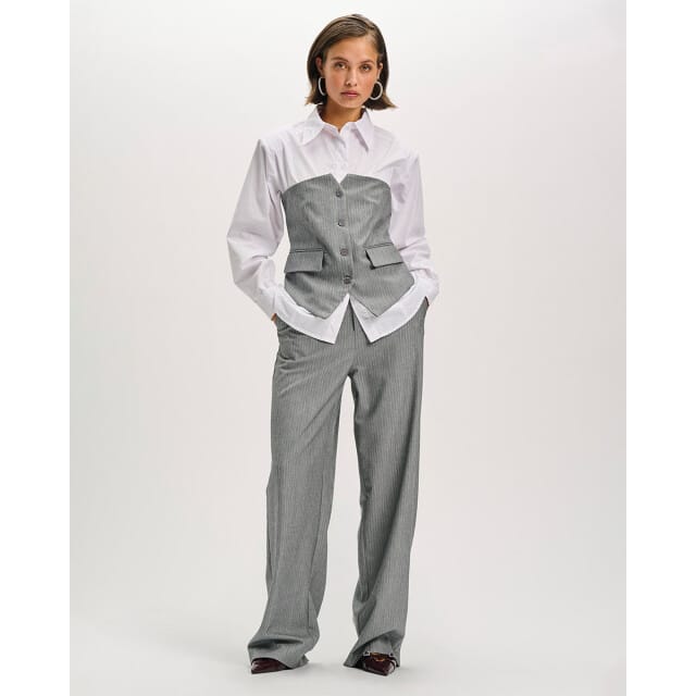 Refined Department Broek Woven Relaxed Pants Kalea R2511195845 997 Light Grey Dames Maat - S