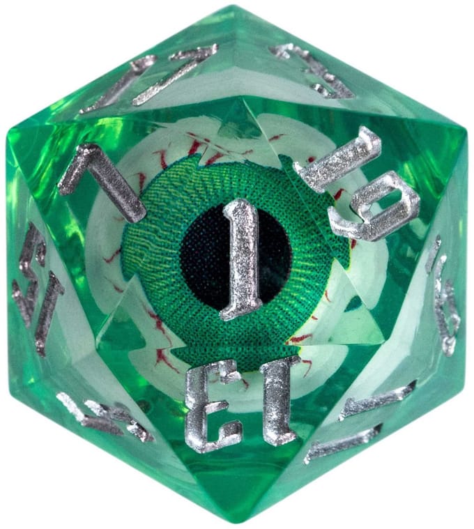 HOT Games dobbelstenen set groen oog liquid - 7-delig DnD dice.