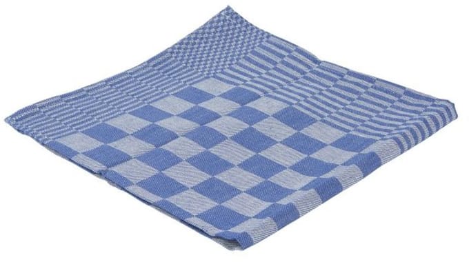 Theedoek - 65x65cm - Blauw - geblokt - 100% katoen - Set 6 stuks
