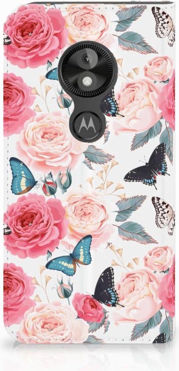 Motorola Moto E5 Play Smart Cover Butterfly Roses