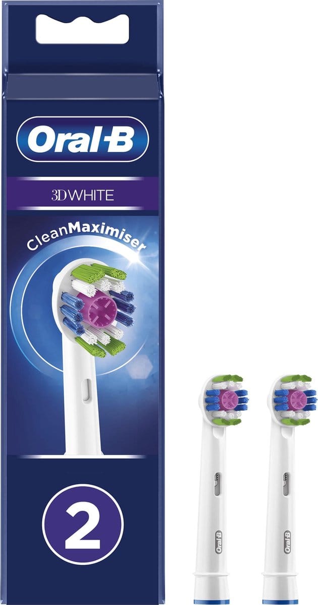 Oral-B 3D White - Met CleanMaximiser-technologie -  Opzetborstels - 2 Stuks