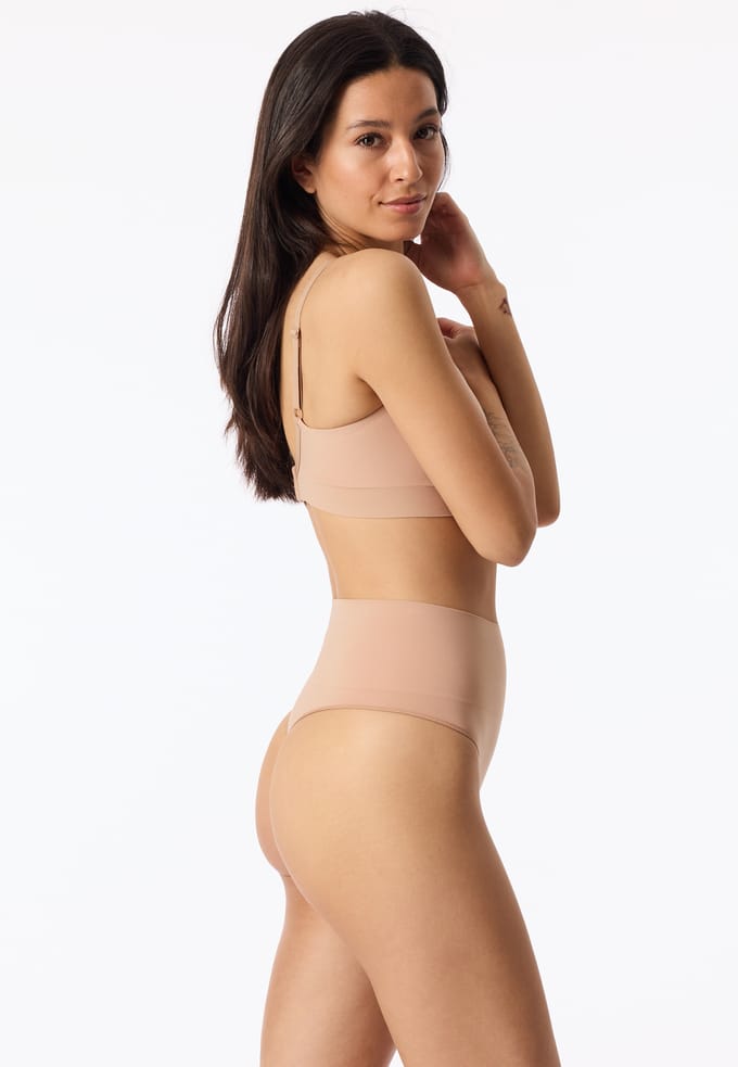 Cheeky string met hoge taille, naadloos, jersey, maple - Naadloze contourvorming S