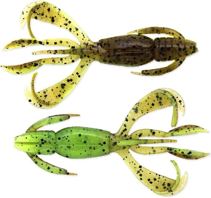 Keitech Crazy Flapper 2.8 (7 cm) Softbait - 8 stuks Green Pumpkin Chartreuse 401T