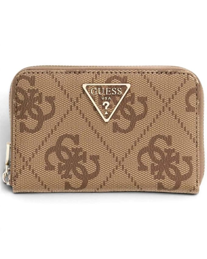 GUESS portemonnee Laurel II SLG Medium Zip Around Wallet Latte Logo / Brown bruine