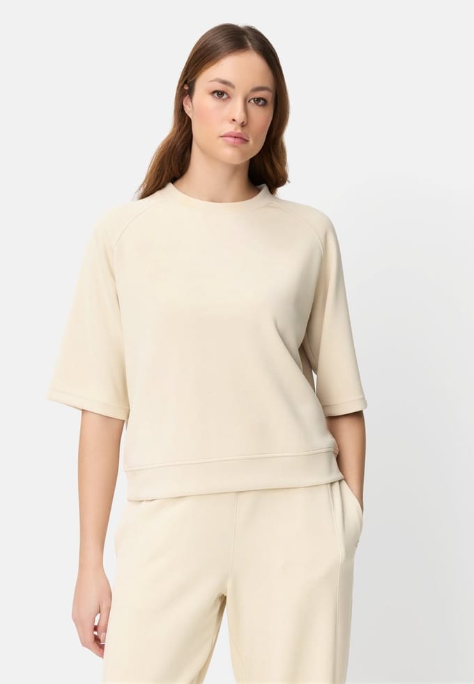camel active Sweatshirt met ronde hals - Maat - Parelwitwomenswear-S