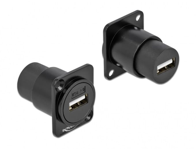 USB-A D-type module | USB2.0 | zwart