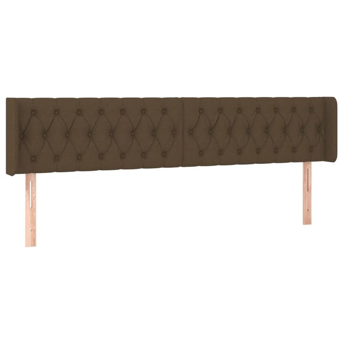 vidaXL - Hoofdbord - LED - 203x16x78/88 - cm - stof - donkerbruin