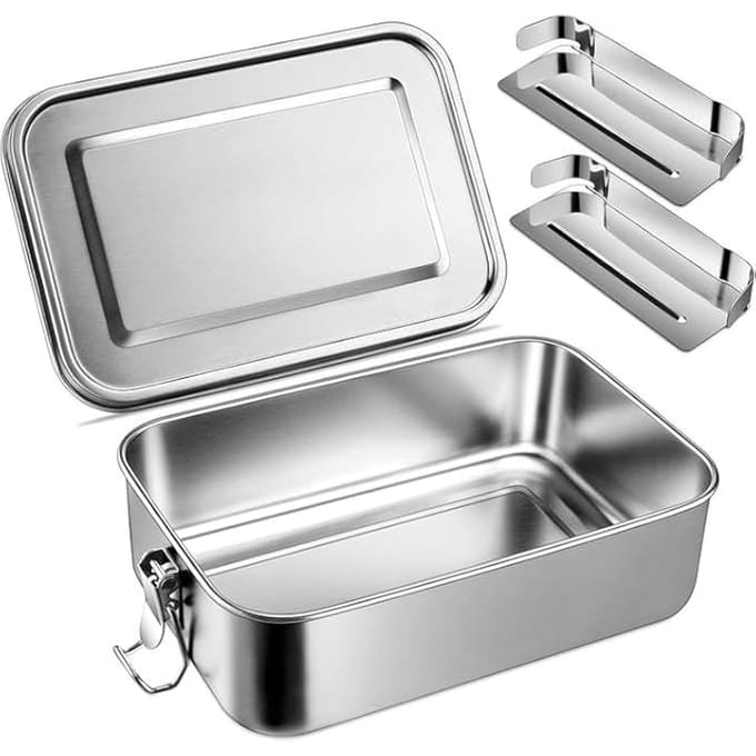 1400ml, Bento Box, Stainless Steel Lunch Box with Compartments