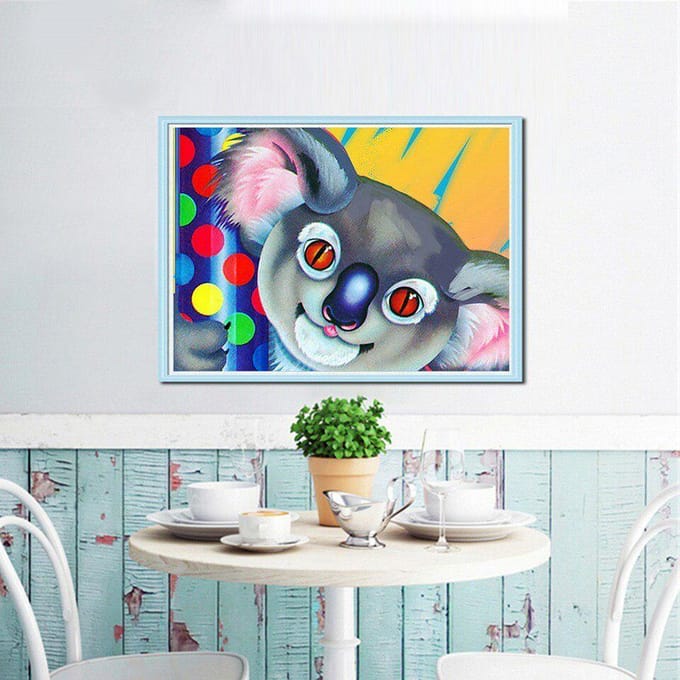 5D DIY Broderie Diamant Vente Koala Strass Ronds Complets Peinture Diamant 20X30CM yellow