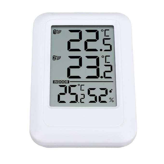 Digitale Hygrometer Thermometer Binnen Buiten Temperatuur Vochtigheidsmeter 328.1ft Zendbereik gray