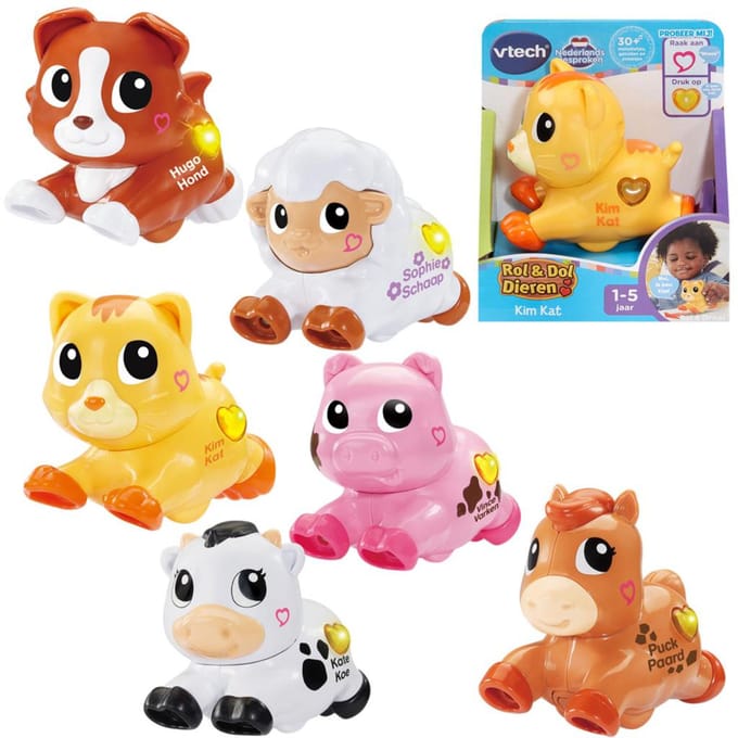 VTech interactief speelgoed Rol & Dol Dieren Assortiment voor peuters.