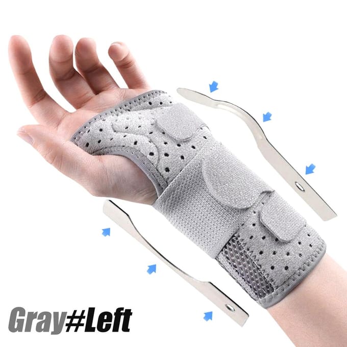 Verstelbare Carpaal Tunnel Polsbrace Ondersteuning Voor Artritis Tendinitis Pijnverlichting Pols Compressie Wrap S gray