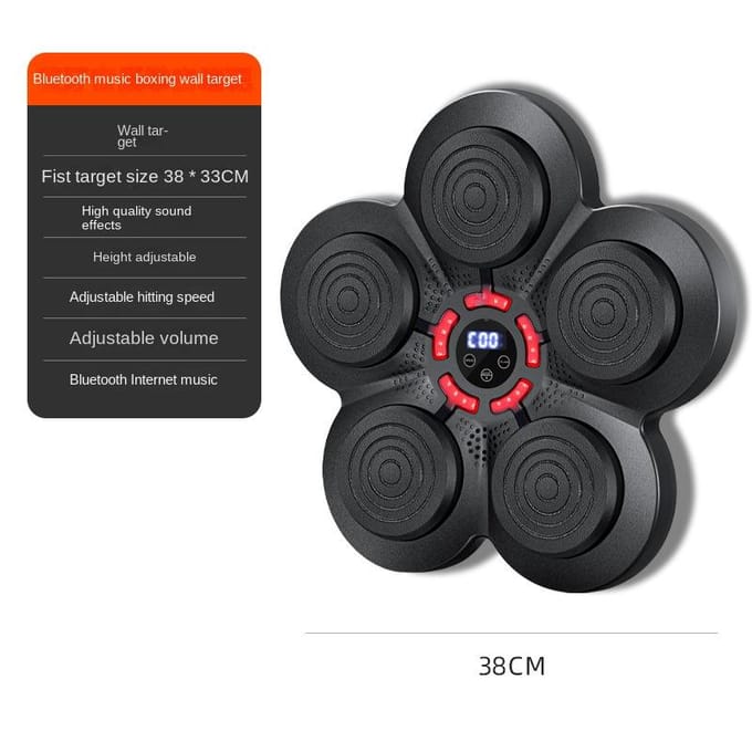 Bluetooth Muziek Bokszak Hangend Type Boksen Sanda Trainer Thuis Vecht Fitness Training Doel 38*33cm black