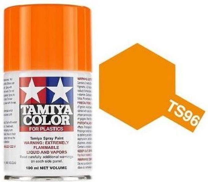 Tamiya Hobbyverf Acrylverf - TS-96 Fluorescent Orange - Gloss - Acryl Spray - Verf spuitbus - 100 ml