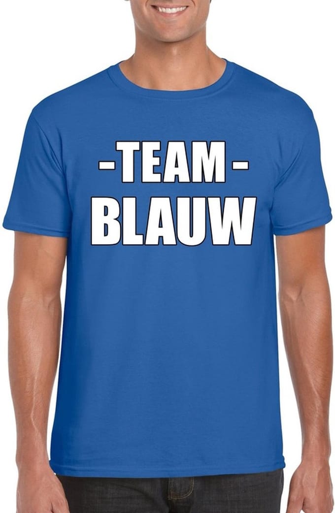 Sportdag team blauw shirt heren S