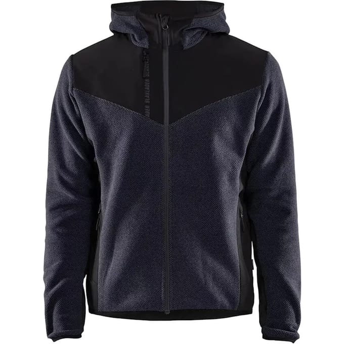 Blaklader Gebreid jack met softshell - Donker marineblauw/Zwart - 2XS