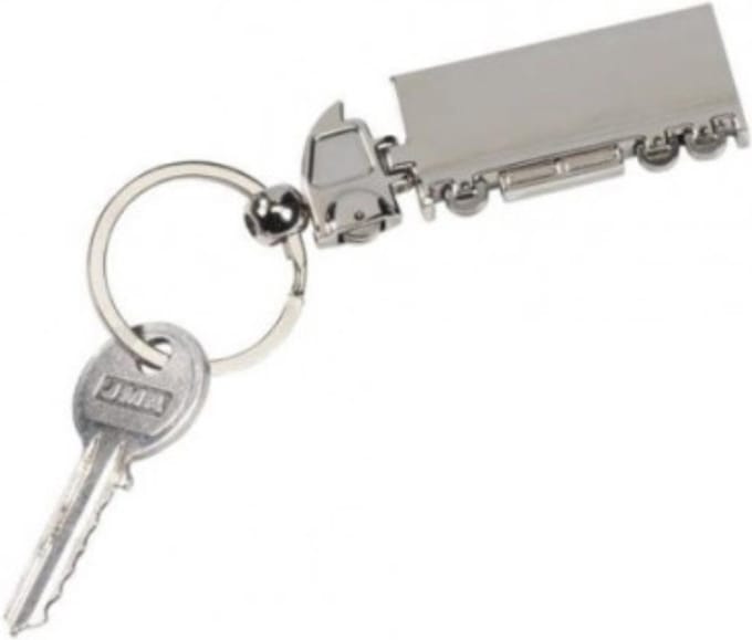 Scoby - Sleutelhanger - Truck sleutelhanger - Trucker accessoire - Keychain - Metaal - Zilver