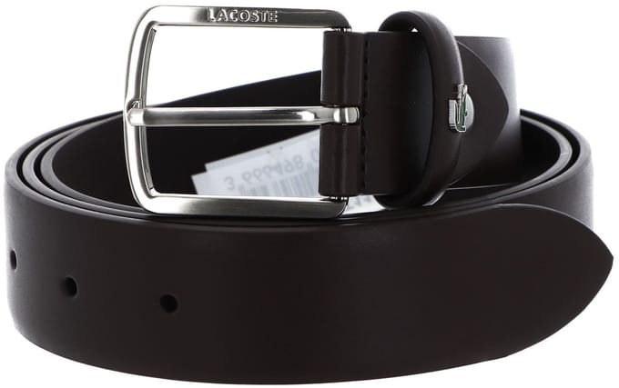 LACOSTE Leren Riem Casual 35 Stitched Edges W100 Dragonfly Used Donkerbruin