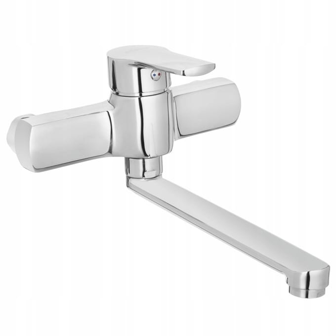 Invena Verso Keukenkraan Wandmontage Zilver - Draaibare Uitloop