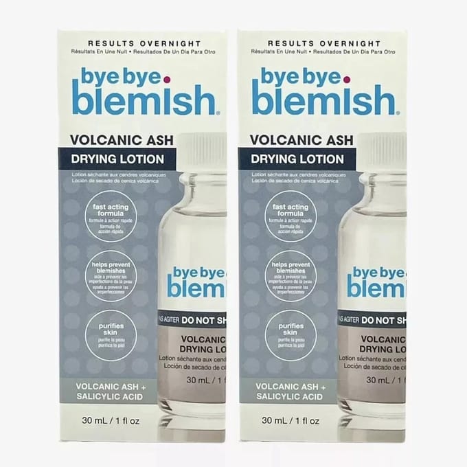 Bye Bye Blemish Volcanic Ash Drying Lotion - 2pack - 2x 30ml - met vulkanische as en salicylzuur - 2 in 1 formule