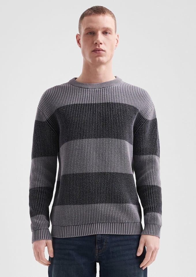 Q/S designed by - Heren pull - Maat L - Mannen - GRIJS - katoen