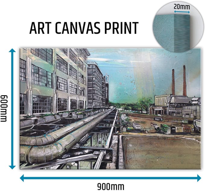 Eindhoven Strijp-S canvas schilderij 90x60 cm