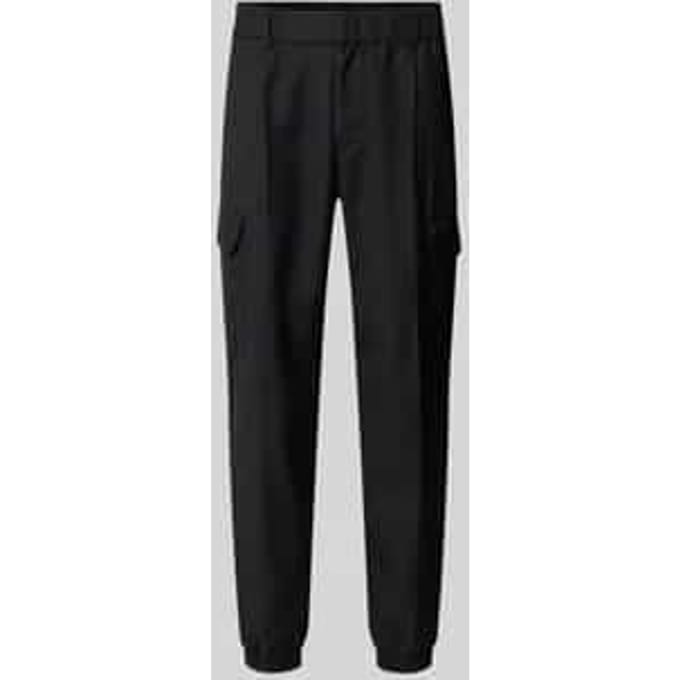 Tapered fit cargobroek met elastische band, model 'PANTALONI'