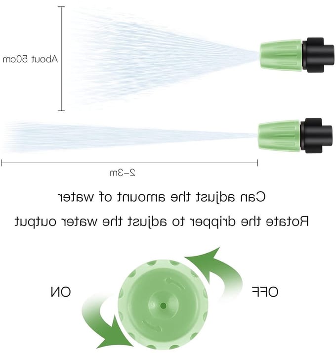50 Stuks Micro Spray Verstelbare Irrigatie Doppen, Tuin Sprinkler Misting Set met 3 Tee Drip Kit voor Efficiënte Watergift