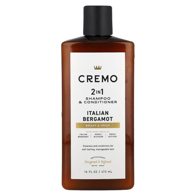Cremo, 2-in-1 Shampoo & Conditioner, Italiaanse Bergamot, 473 ml (16 fl oz) brown
