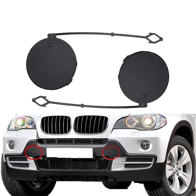 Paire de couvercles de crochet de remorquage pour pare-choc avant, pour BMW X5 E70 2007 2008 2009 2010 black