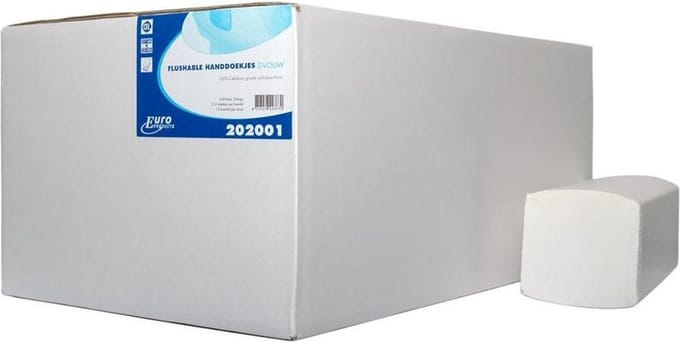 Handdoek 21.5x25cm ZZ Flush 2laags 3184stuks (202001)