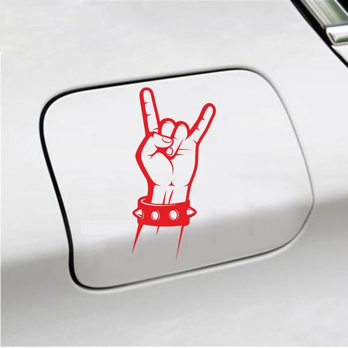 Bumpersticker - Rock N Roll - 16 X 10 - Rood