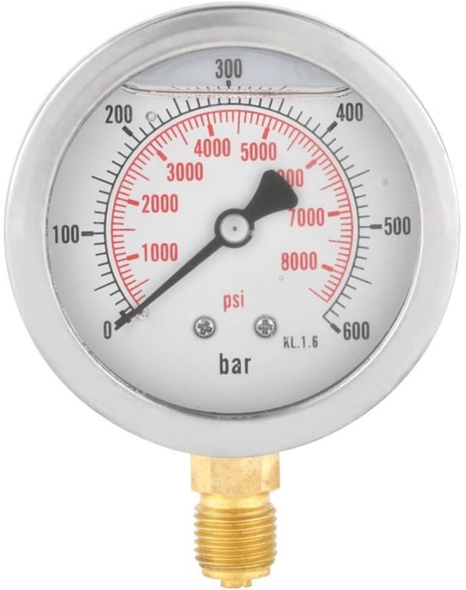 Allecto - Manometer - Precisie Drukmeter - 63mm 0-600Bar - G1/4"