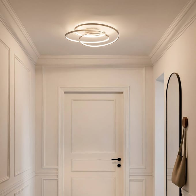 Lindby LED plafondlamp Joline, Ø 60 cm, nikkelkleurig, metaal
