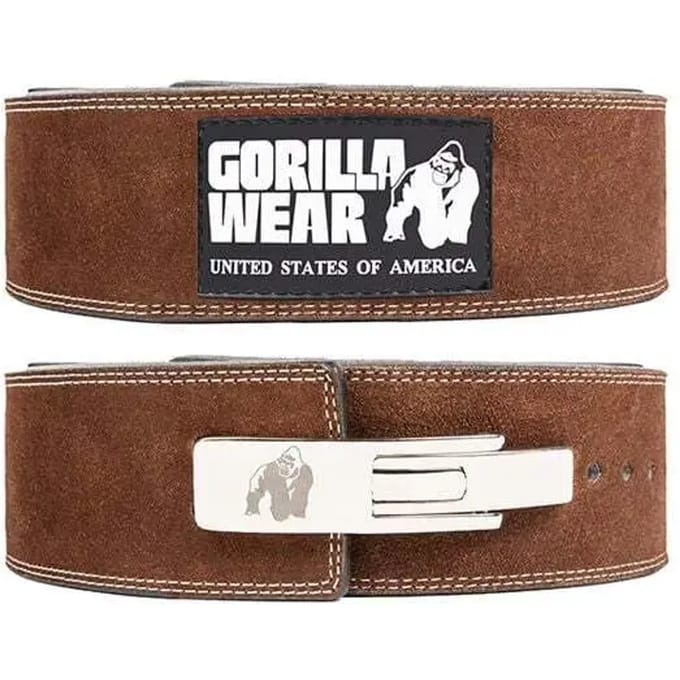 Gorilla Wear 4 Inch Leren Lever Lifting Belt - Bruin - S/M