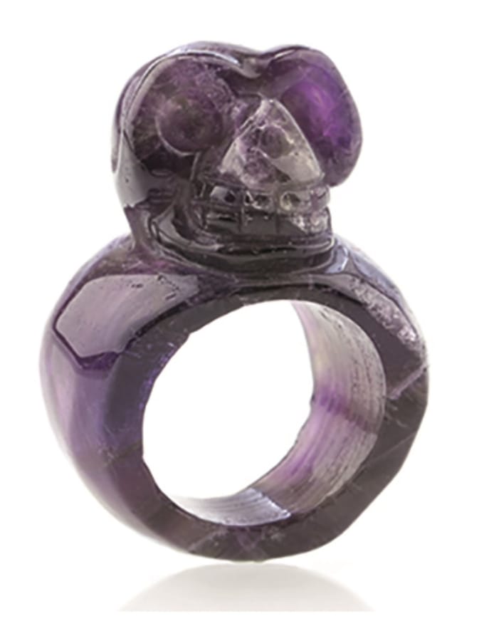Amethist schedel ring