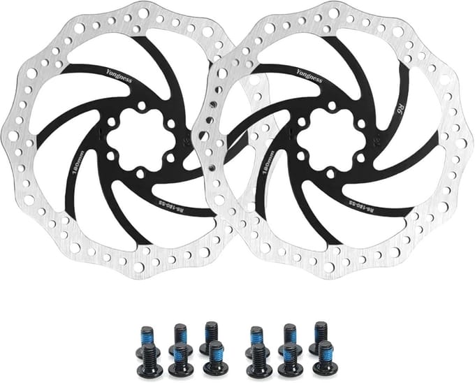 Set van 2 Fiets Remschijven 203mm Zwart Centerlock met 12 Schroeven