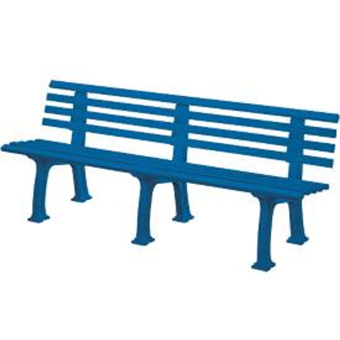 Tuinbank, 4-zit, L 2000 mm, blauw