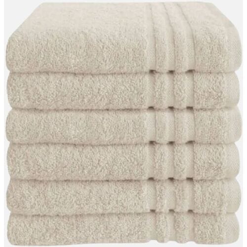 Byrklund Handdoek - Set van 6 - Hotelkwaliteit - 100% katoen (BCI) - 500 g/m² - 50x100 cm - Beige