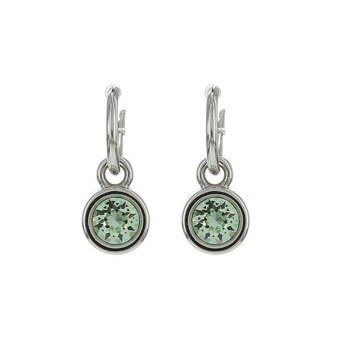 Biba Oorhangers zilver met steen Chrysolite