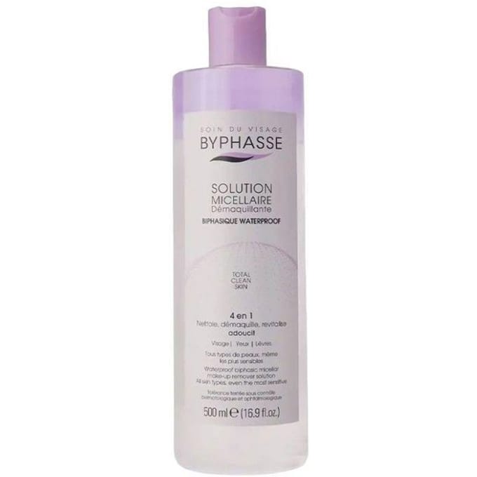 Solution micellaire démaquillante - BYPHASSE - 500ml - Waterproof - Tous types de peau - Douceur