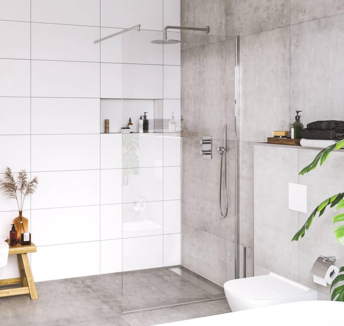 Saqu Solo Douchewand - Incl. Antikalk 100x200 cm - Nanoglas/- Aluminium - Inloopdouche