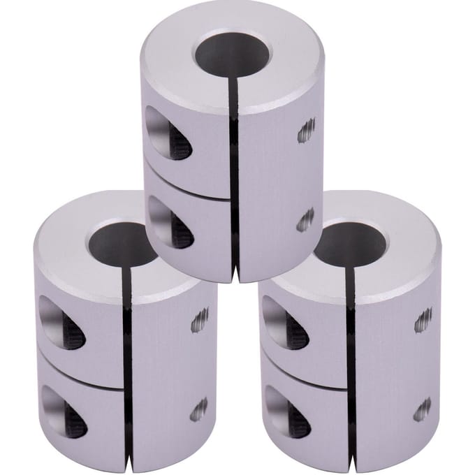 Aibecy stijve askoppeling 5 mm tot 8 mm boring L23xD18 askoppelingconnector voor 3D-printer 3pcs zilver