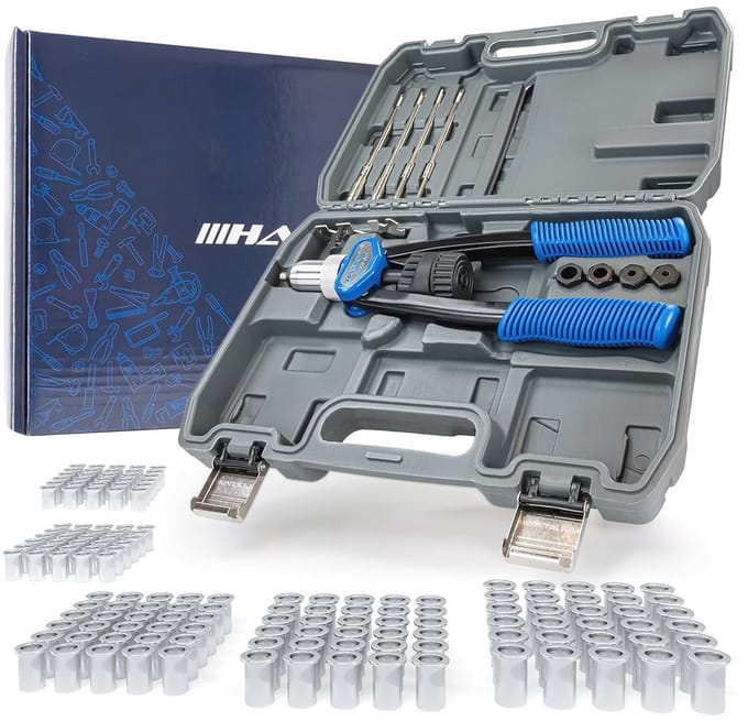 Klinkmoertang-set met 150 klinkmoeren in verschillende maten M5 M6 M8 M10 M12