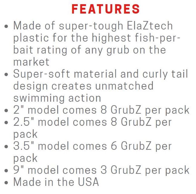 Zman Soft Lure GrubZ 2,5 Inch 8/Pack Vuile olie (5004)