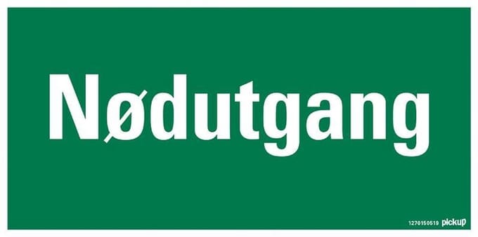 Pickup - NØDUTGANG - conform NEN-EN-ISO 7010 bord 30x15 cm