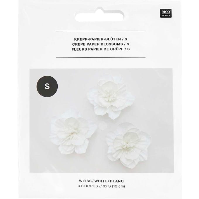 Crêpepapier bloemen - Wit