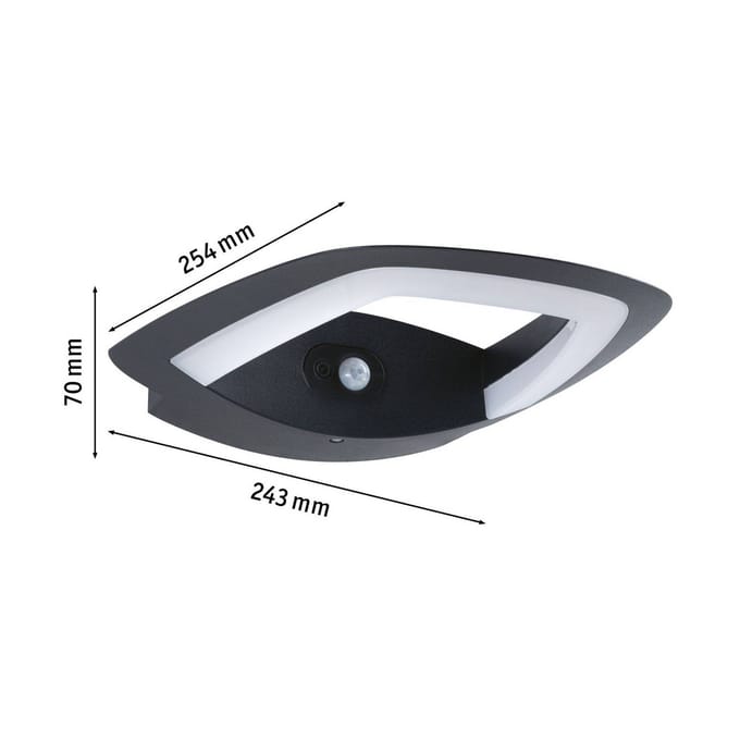 Paulmann LED buiten wandlamp Akena, 3.000 K, antraciet