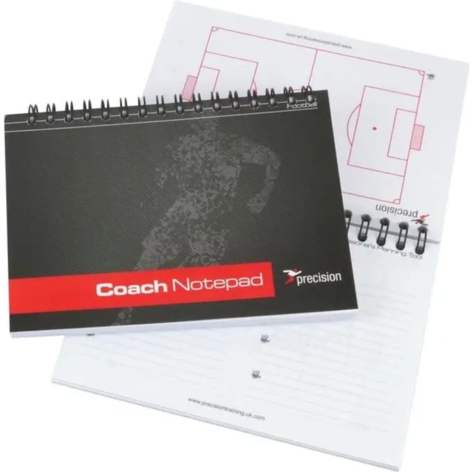 Precision voetbal notitieblok A6 Pro-Coach zwart - 6 stuks.