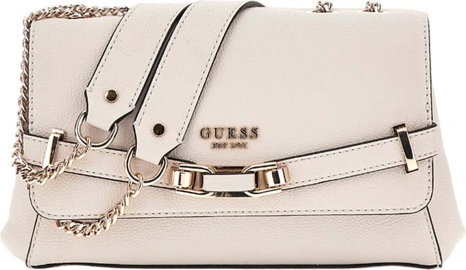 GUESS Schoudertas Silvye Convertible Xbody Flap Bag Stone Lichtgrijs